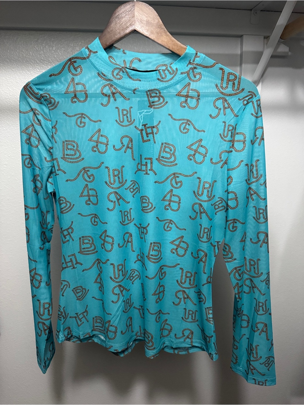 Lucky & Blessed Turquoise Brands Mesh top